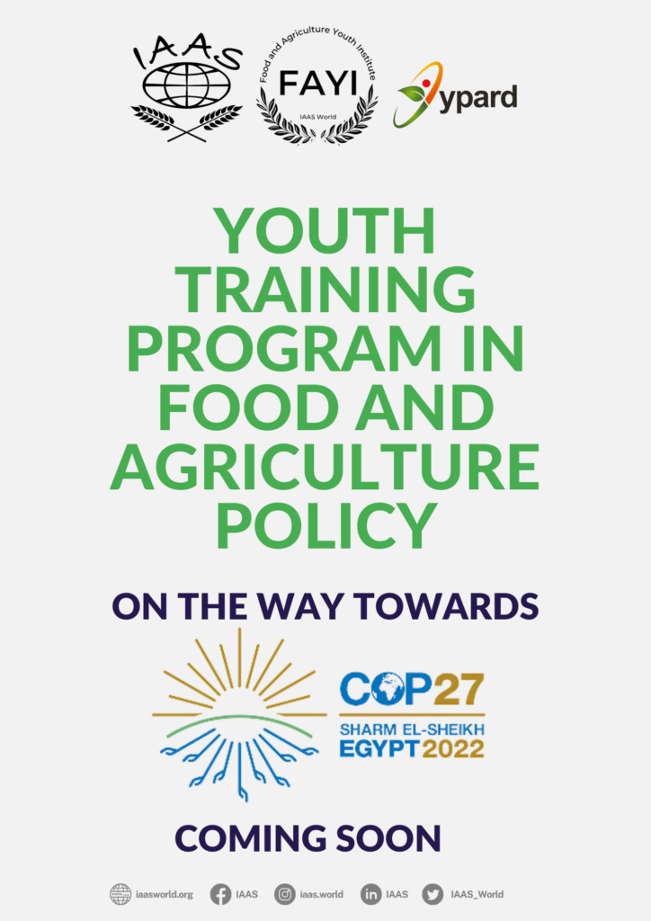 [Apply Now] Youth Training Program in Food and Agriculture Policy on ...